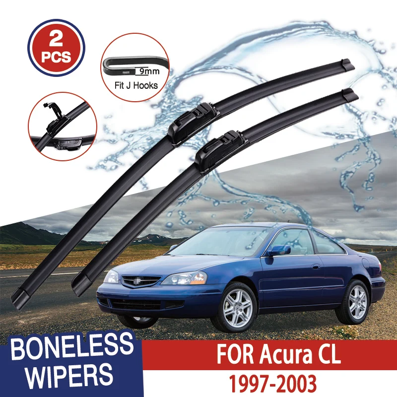 

For Acura CL 1997-2003 Car Windshield Wiper U-type Soft Rubber Frameless Bracketless Car Wipers 24"+20"