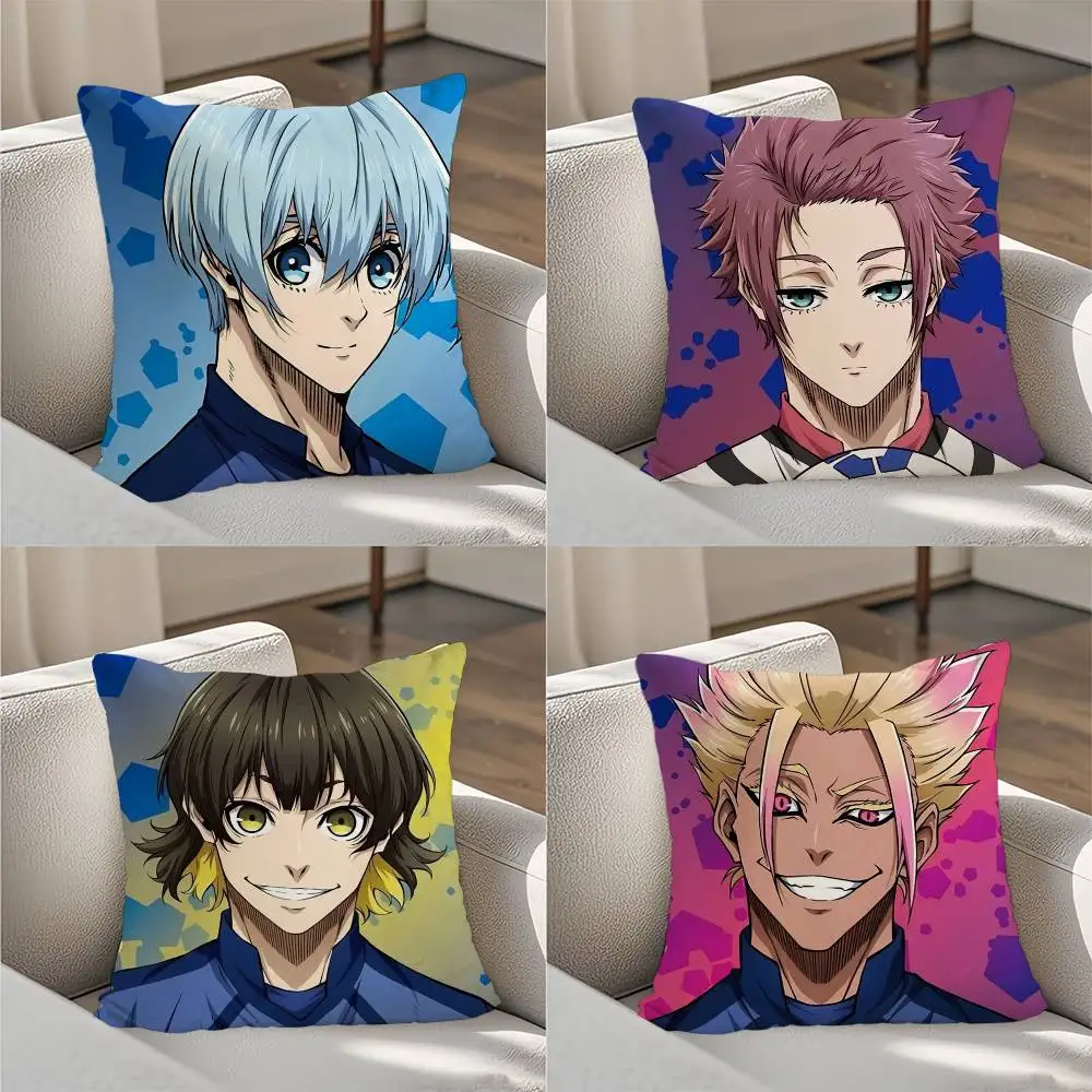 

B-Blue LockS anime role Home decoration pillowcases are suitable for sofas, bedrooms, car pillowcases and square cushions