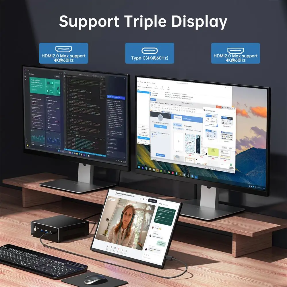 Msecore MQ50 Mini PC con AMD Ryzen 9 8945HS 64G DDR5 RAM 2T PCIE4.0 SSD Supporto doppia LAN 1 * 2.5G 2 * HDMI 1 * USB-C 4K Desktop pc