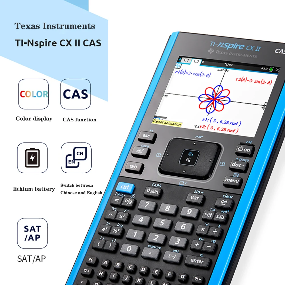 New100% Calculadora Sale Calculator Usa Texas Instrumetns Ti Nspire Cx Cas II Color Graphics English Sat/ap Special