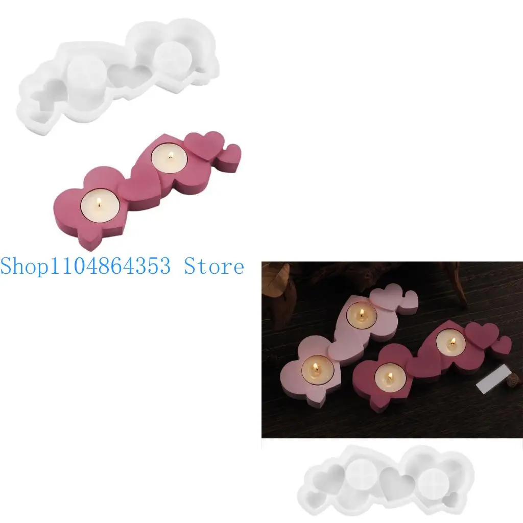 

652f Гибкая смола DIY Double Hole Form Craft Folds для изготовления элегантных подсвечников и аксессуаров домашних декора