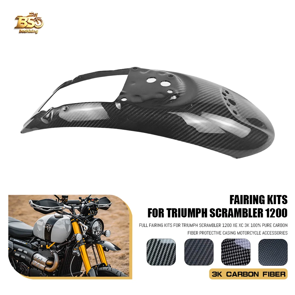 Kit Parafango Posteriore in Carbonio Secco 3K 100% per Moto Triumph Scrambler 1200 X XE XC