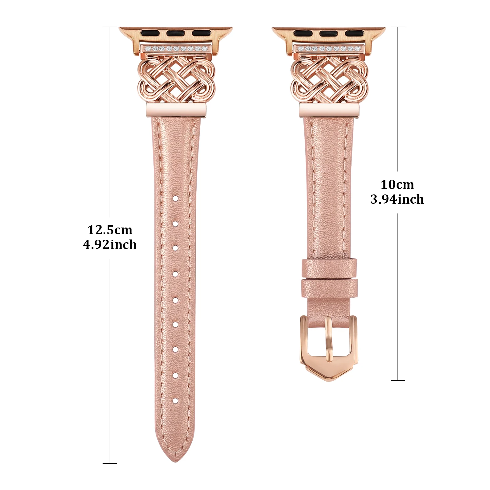 Leather strap compatible with apple watch series 9/8/7/6/5/SE leather strap suitable for 40/41/44/45mm ladies strap