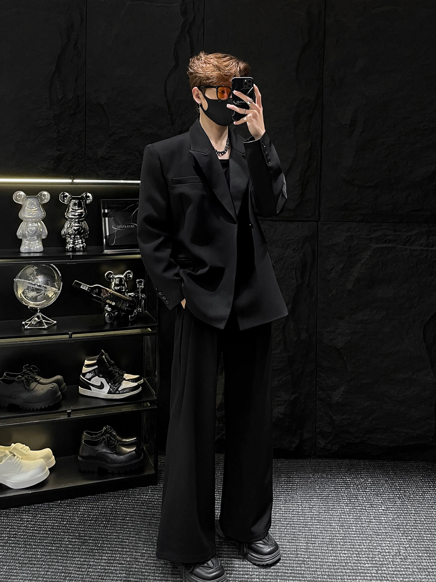 

Мужской костюм-двойка HOMME No Stop Mirror: пиджак и брюки свободного кроя с утяжкой на талии, модный повседневный весенний комплект