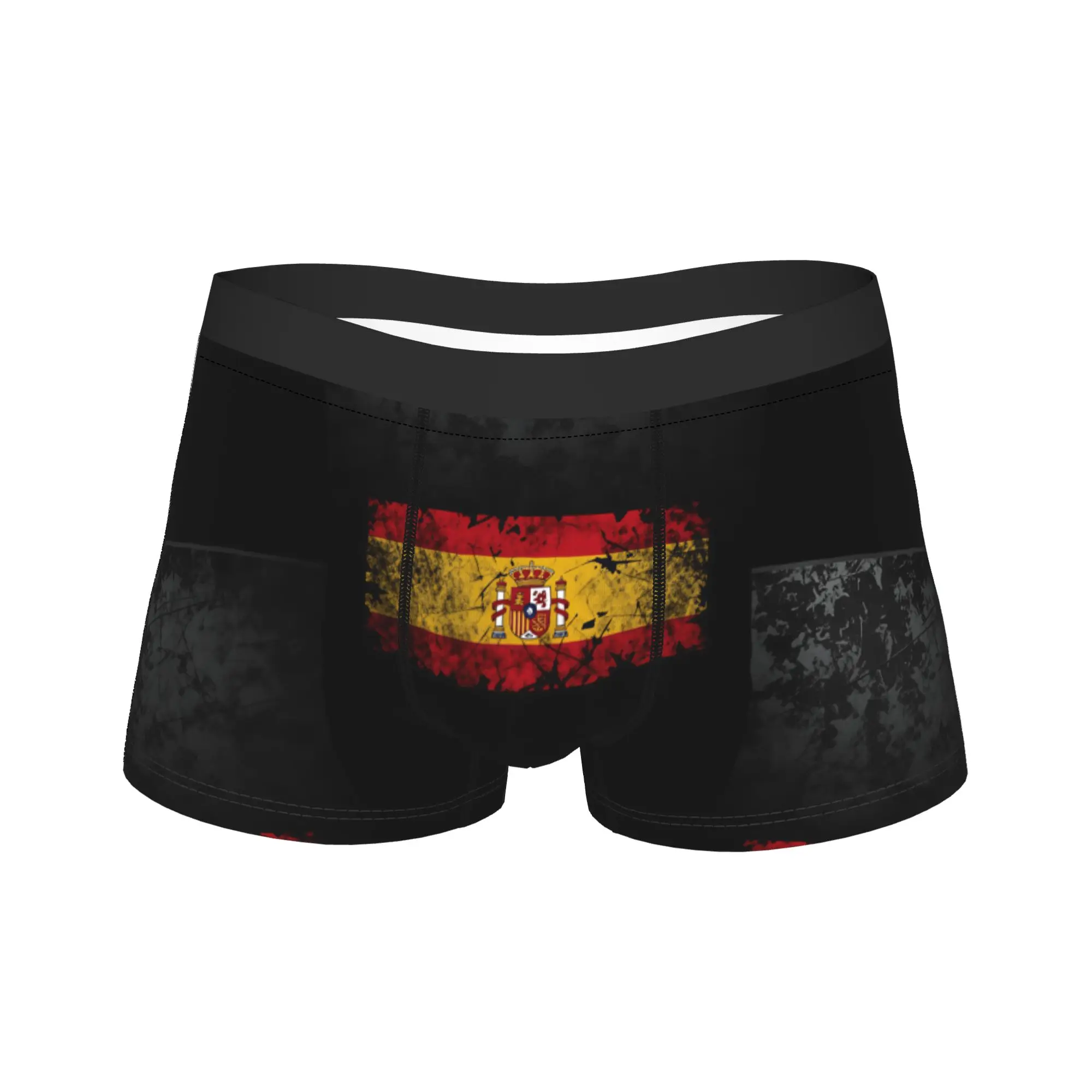 Spain Flag Boxershorts  Pouch Underwear Hot Sale Printing Shorts Briefs Comfortable Man Panties Plus Size