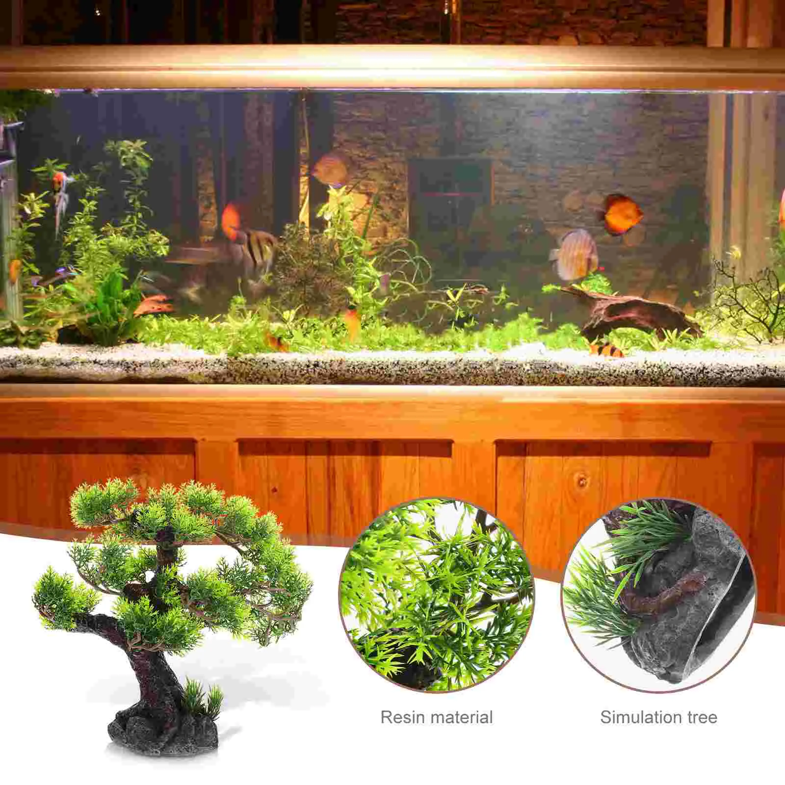 Landscaping Tree Simulated Bonsai Plant Underwater Craft Resin for Decor Fish Tank Decorative Prop Desktop Plants