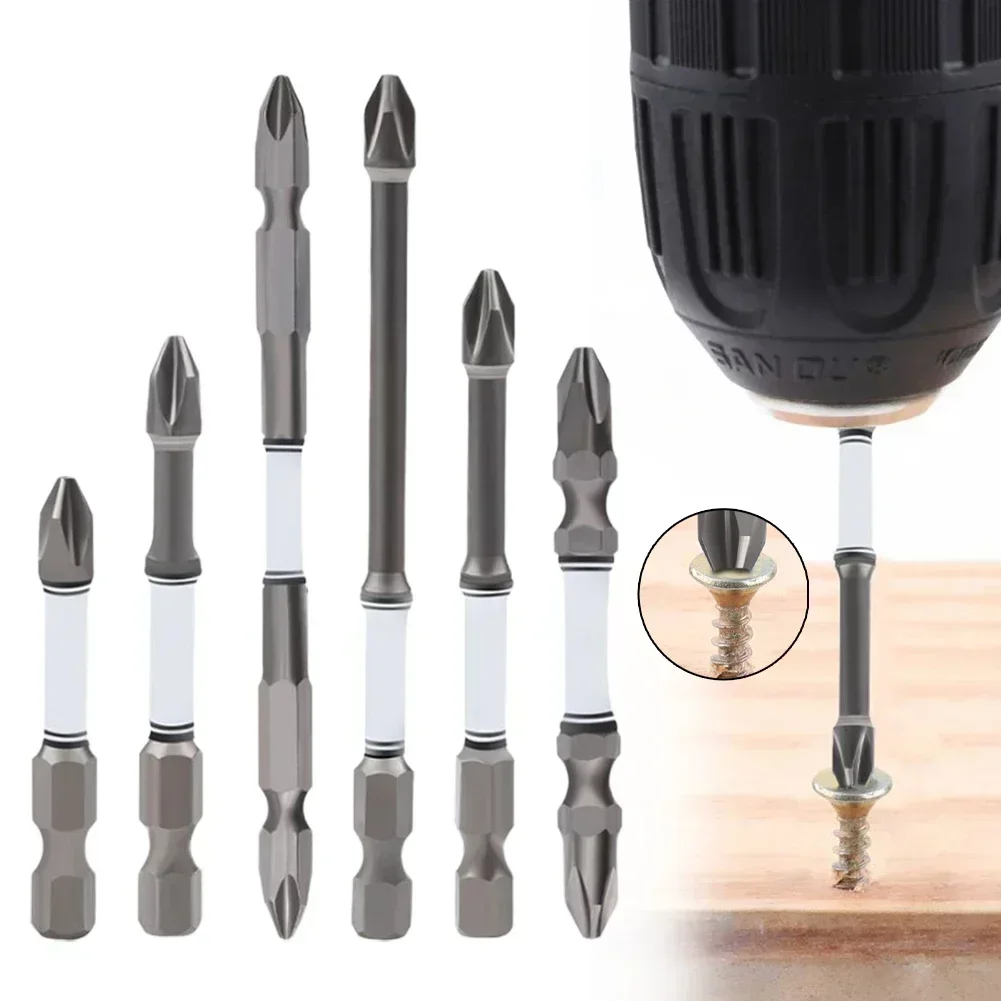 1Pc Double Head PH2 Cross Screwdriver Bit 1/4\'\' Hex Shank Impact Screwdrivers Bit For Electric Drills Hand Tools 50-150mm