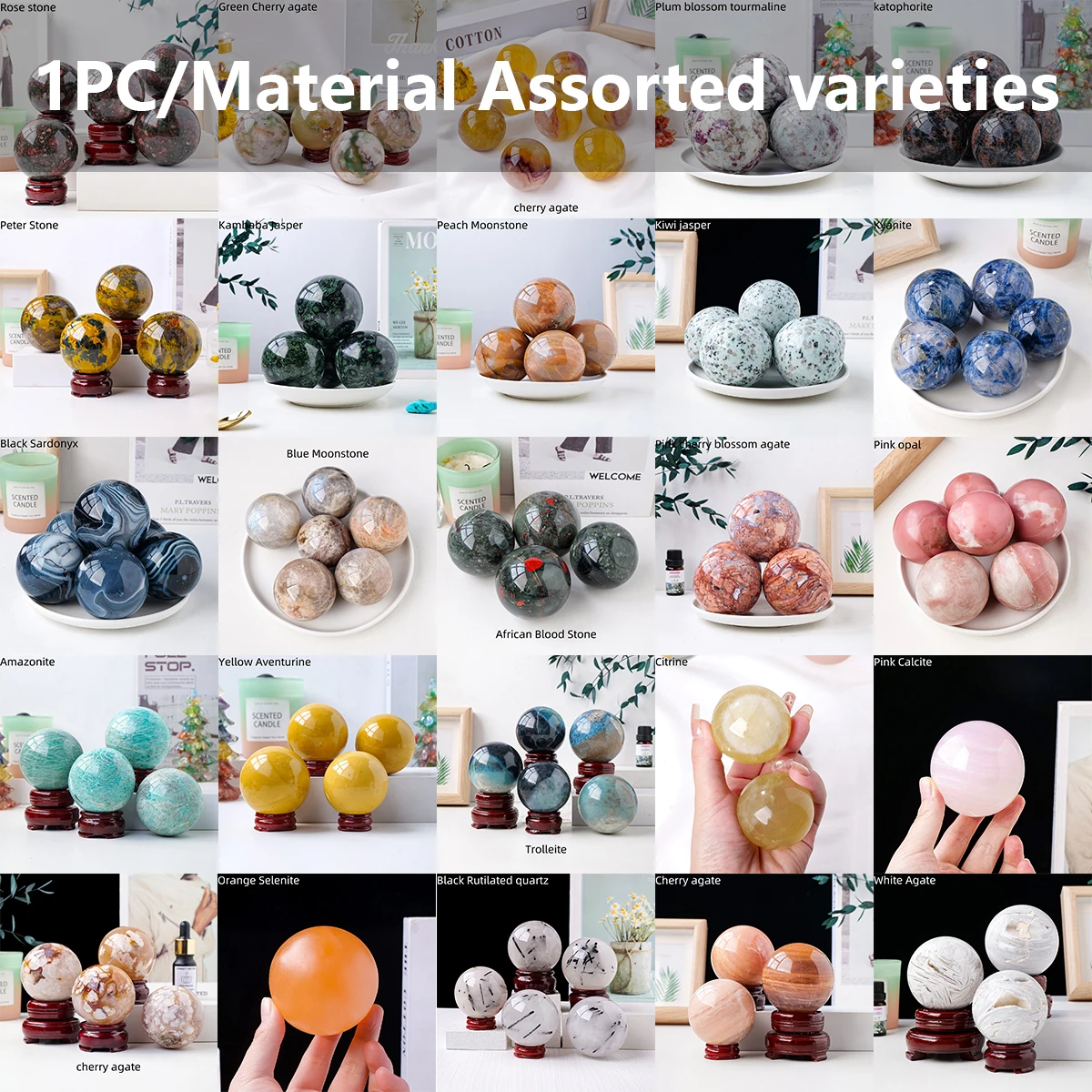 1 قطعة عرض المنزل الكريستال الطبيعي مصقول الكرة منضدية هدية احتفالية عيد الميلاد ديكور المنزل عشاق زخرفة ديكور فريد #3