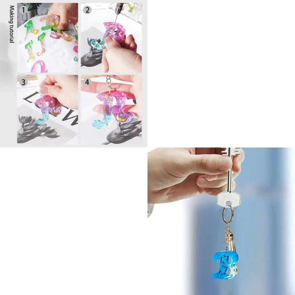 

Letters Symbol Resin Silicone Molds for Key Ring Pendant Mould Tool Easy to C