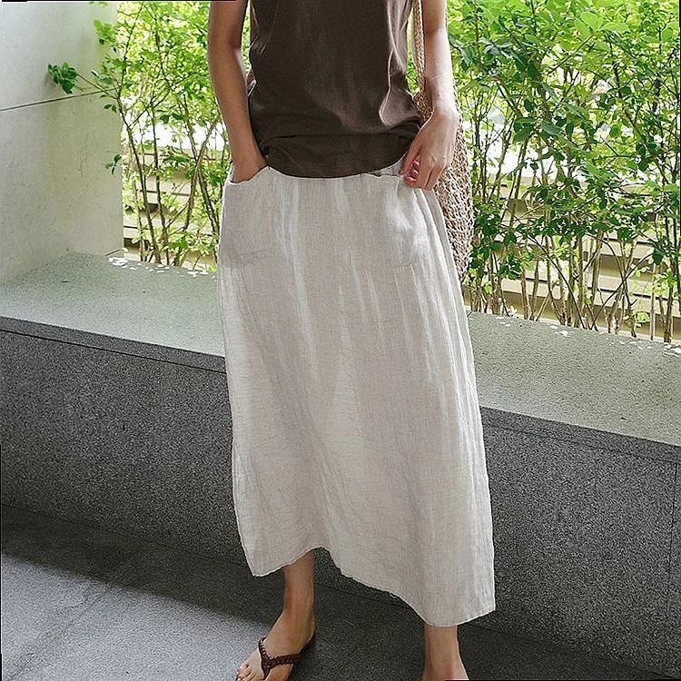 Plus Size Spring Summer Faux Two Piece Linen Cotton Casual Pants, Wide Leg Cropped Trousers, Jumpsuit Playsuit