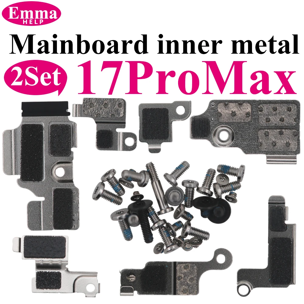 2 Zestawy Wewnętrznych Metalowych Elementów Płyty Głównej + Śrubki Do iPhone 16 Plus 17 15 14 Pro Max Uchwyt Mocujący Klips Osłona Baterii LCD Śruba Płytka — zdjęcie produktu 3