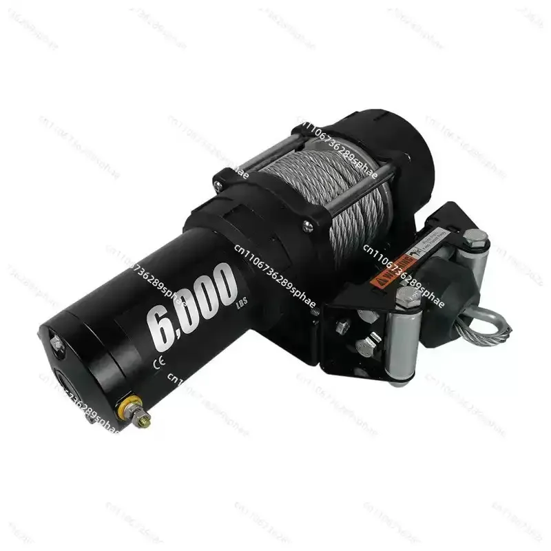 Electric Winch 6000lb Load Capacity Truck Winch Synthetic Rope with Wireless Remote Control, Powerful Motor