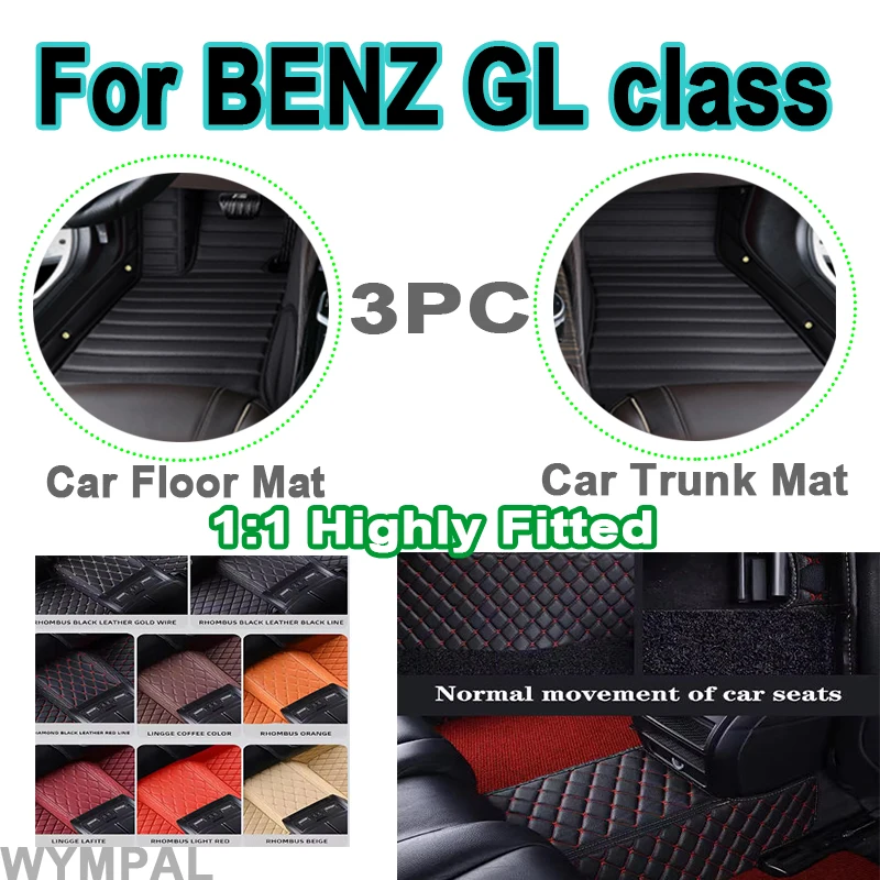 

Luxury Custom Car floor mats for BENZ GL class X164 7-seat 2008 2009 2010-2012 auto foot Pads automobile cover interior carpet