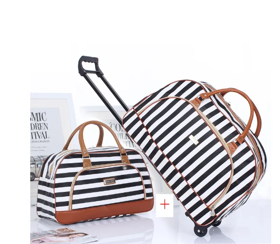 Women travel luggage trolley bag Women Cabin Rolling Bags with wheels  wheeled bag woman Travel Baggage Snakeskin Travel Handbag