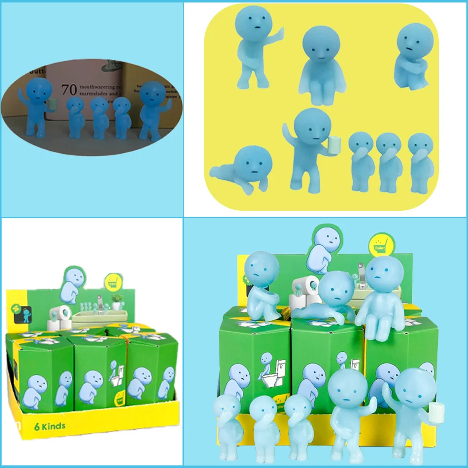 6pcs/set Blind Box Toilet Series Mini Figure Cute Noctilucent Decoration Dolls toilet Series Model Corner Toys Birthday Gifts