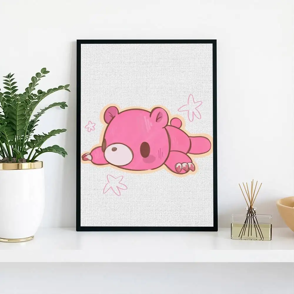 Pink Bear G-Gloomys Kawaii Poster High Quality Dorm Living Room Aesthetic Wall Decoration Painting Stickers Gift