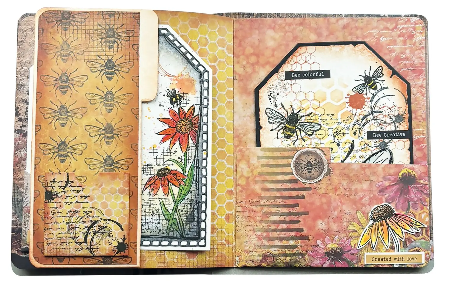 Sweet bee memories Floral bits Echinacea Tag Metal Cutting Dies Silicone Stamps Scrapbooking Stencil Photo Album Card DIY Paper