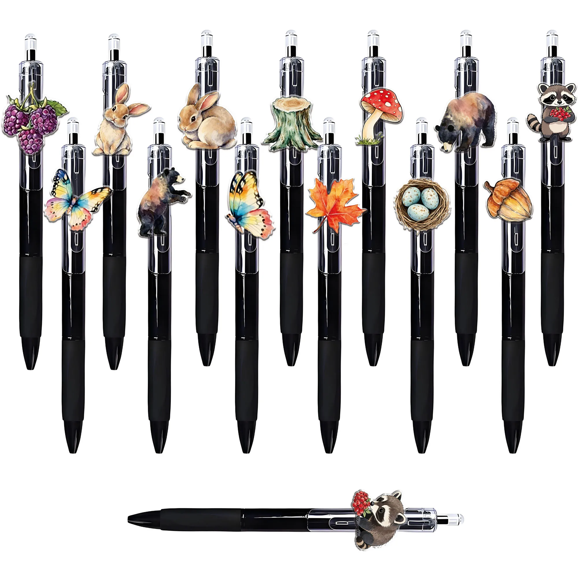 

14 шт. шариковых ручек с изображением диких животных и растений, персонализированные дизайнерские узоры, подарочные ручки, обеспечивающие плавное письмо, для студентов.