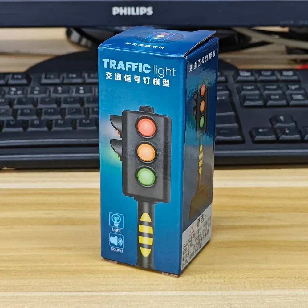 

Children's sound light traffic light model toys sound and light up early childhood education traffic signal model logo
