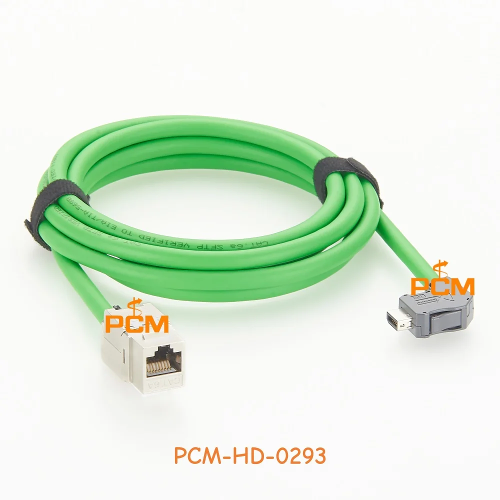 Hirose IX Industrial Assembly CAT6A Cable IX A Key to RJ45 Keystone Jack 90 Degree Down Connector Industrial Network