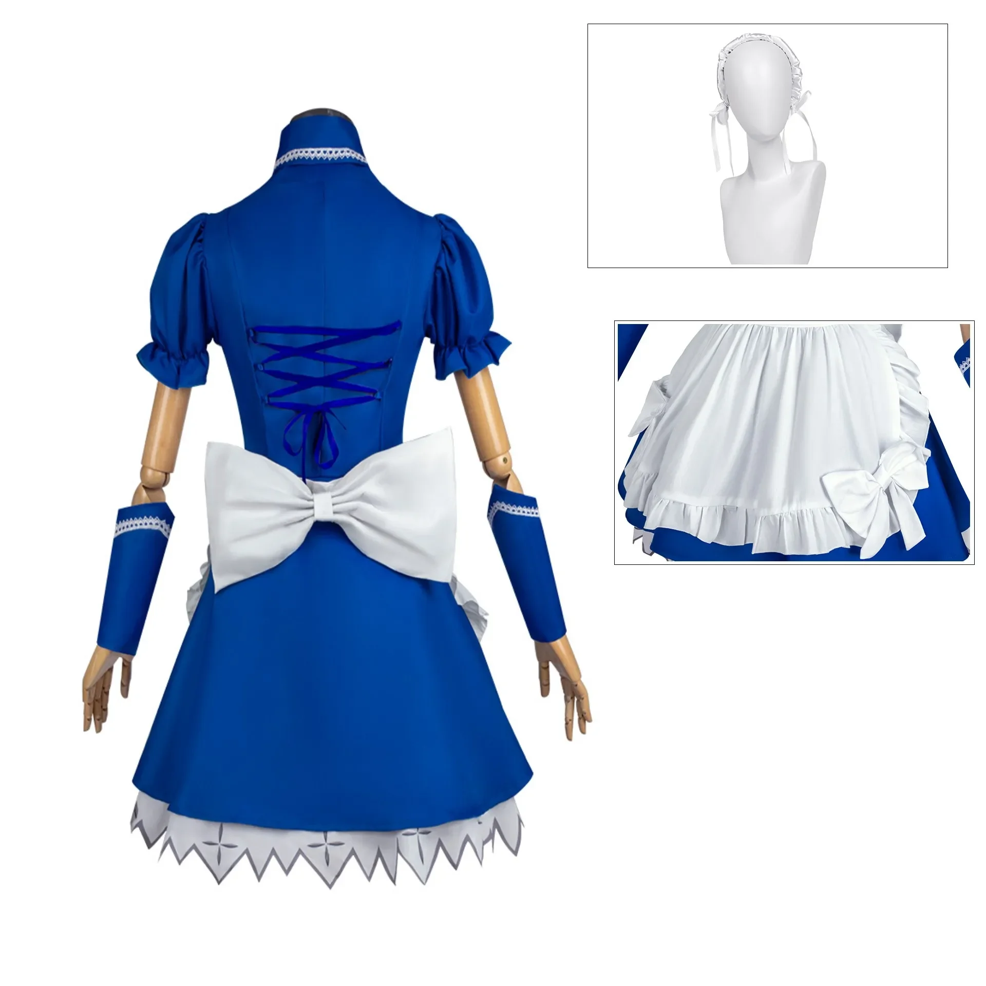 Anime Asuka Rei EVAA Cosplay Costume Sexy Lolita Red Blue Maid Dress Japanese Sweet Women Kawaii Wigs Halloween Girls Costumes