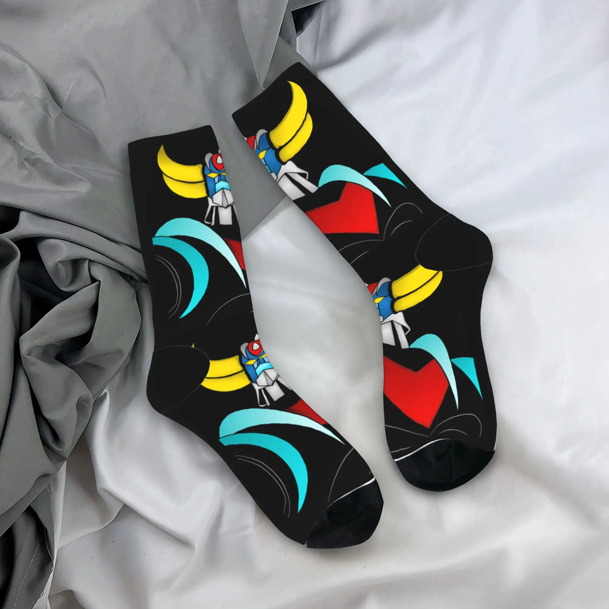 

Winter Warm Casual Women Men Grendizer Goldorak Socks Mazinger Z Anime Robot Non-slip Football Socks