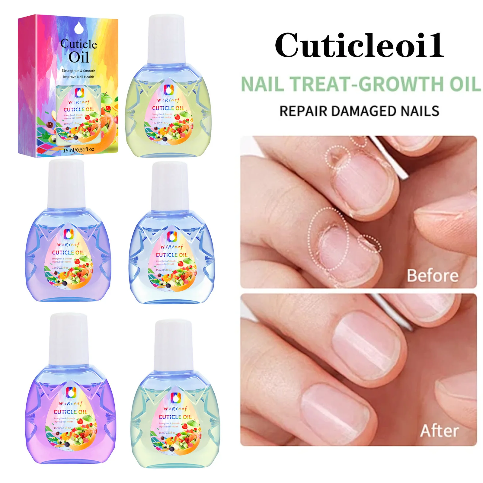 Aceite nutritivo para uñas, 15ml, aceite afrutado para el cuidado de las uñas, aceite de regeneración de cutículas, producto nutritivo para el cuidado de la piel