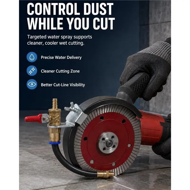 ABUN-Water-Sprayer Two-Mode Misting Attachment,For Angle Grinder Dust Remover, For Wet Cutting Tile, Concrete, Marble Us Plug
