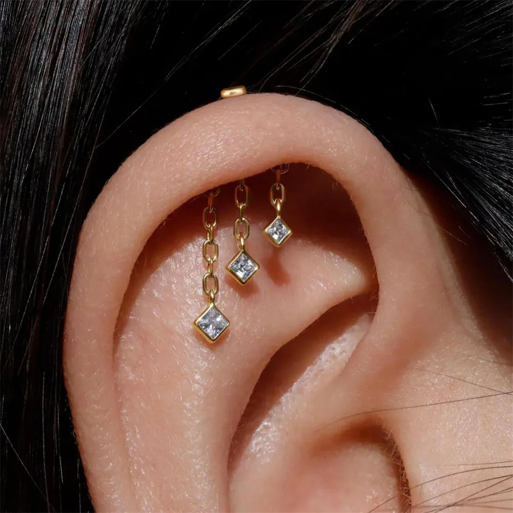 AIDE 925 Sterling Silber Kite Stone Zirkon Flachkopf-Innengewinde-Piercing für Damen, Sternkette, Quasten-Accessoires, Schmuck – Detail 31