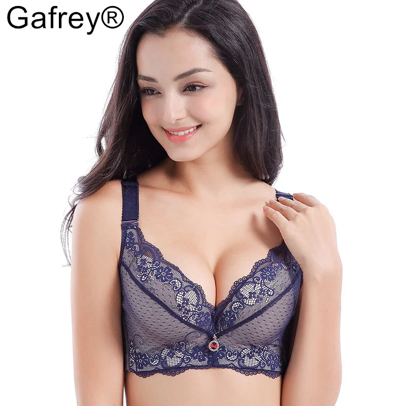 Gafrey Push Up Bra Women's Lace Underwire Bras Adjusted-strap Plus Size Brasserie with Padded 34 to 48 A B C cup