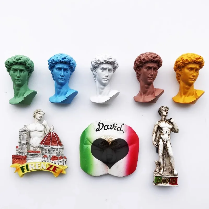 

Italy Creative Tourism Commemorative Decorative Resin Crafts Florence David Magnetic Refrigerator Sticker