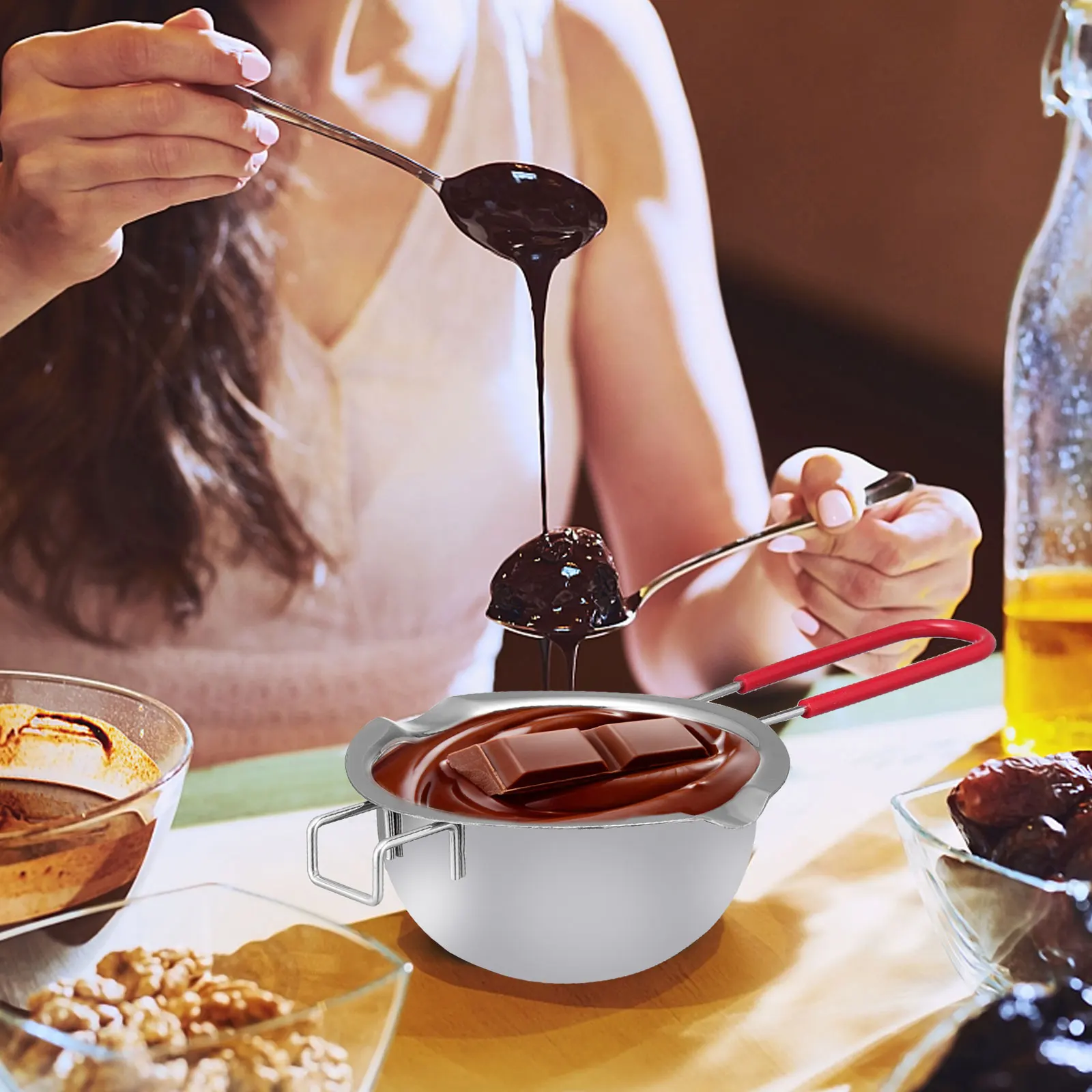 

Stainless Steel Pot for Chocolate Butter Saucepan Kitchen Supplies Wax Melting Pot For Diy Chocolate Caramel Cheese