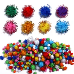 1/1.5/2cm Polypropylene Gold Wire Wool Ball Mixed Color Pompon Decorative Plush Balls Christmas Tree Birthday Gifts Accessories