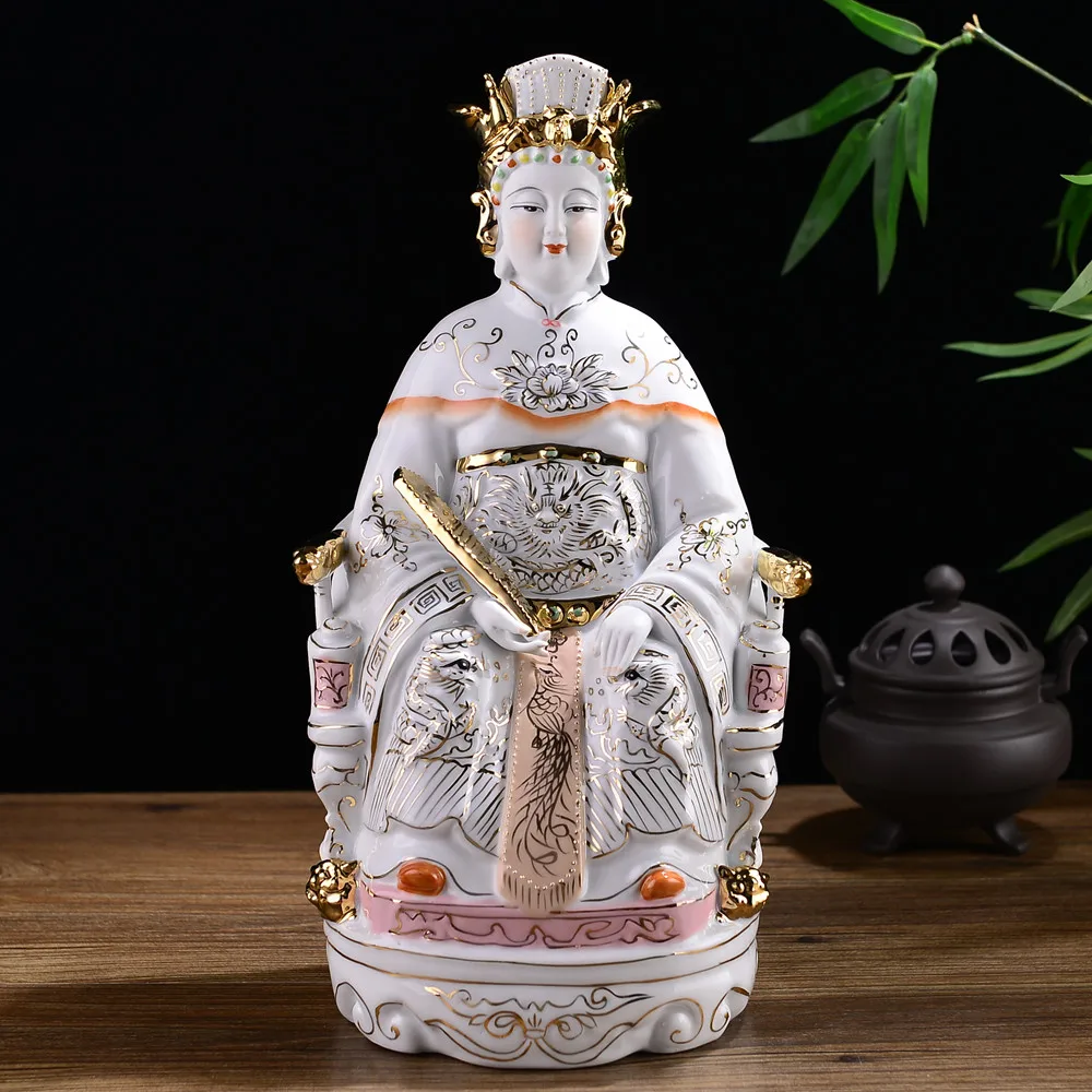 36 CM HOME  family efficacious Talisman Protection fujian Mazu Goddess Matsu  Goddess of the Sea FENG SHUI Ceramic joss statue