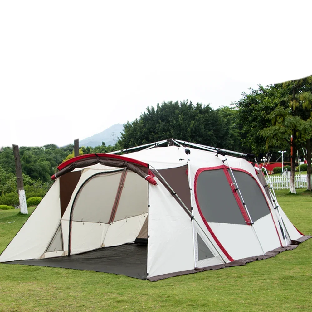 Wholesale Automatic Aluminum Pole Big Tent Outdoor Glamping Portable Family Tents Self-driving One Room One Hall Tunnel Tent