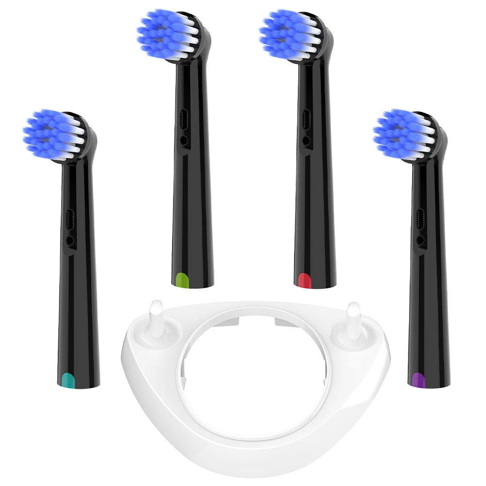 

4 ультрамягкие сменные насадки для зубных щеток и держатель для насадок, совместимые с электрическими зубными щетками Oral B, для моделей 1000, 100, 7500.