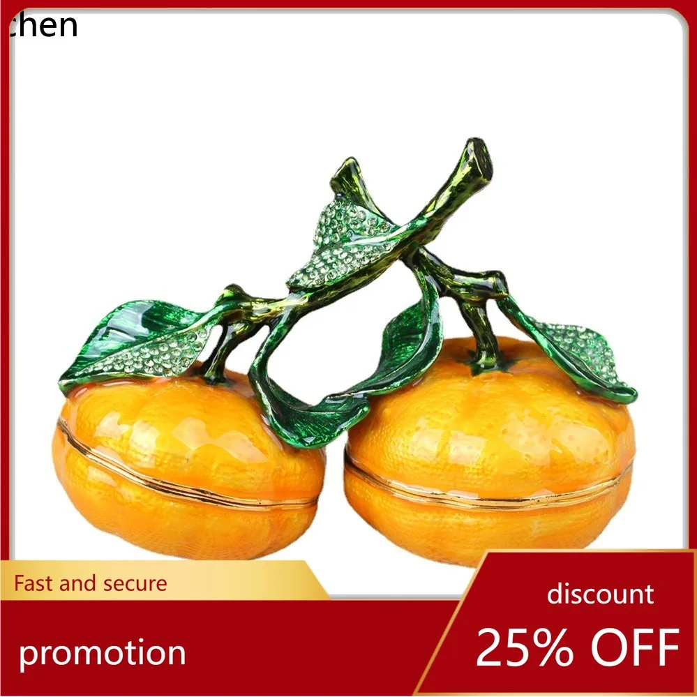 

ZML Metal Enamel Craft Creative Home Decor Orange Small Ornament