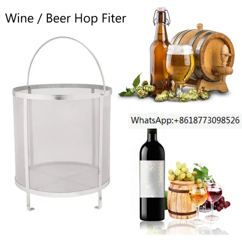 

Wine Beer Dry Hops Filter Brewing Hopper Strainer 300 Micron Mesh Barrel Brewing Grain Basket Strainer for Homebrew Hops Wine
