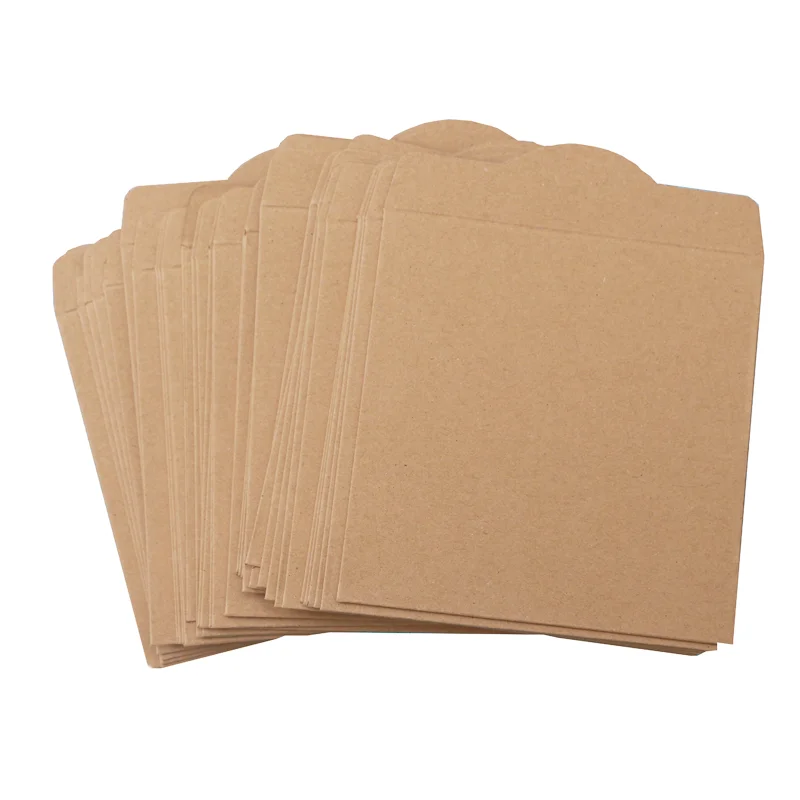 100pcs Square Disc Envelope Kraft Paper Blank DVD CD Package Bags Wedding Birthday Party Gift Bags 12.5x12.5cm