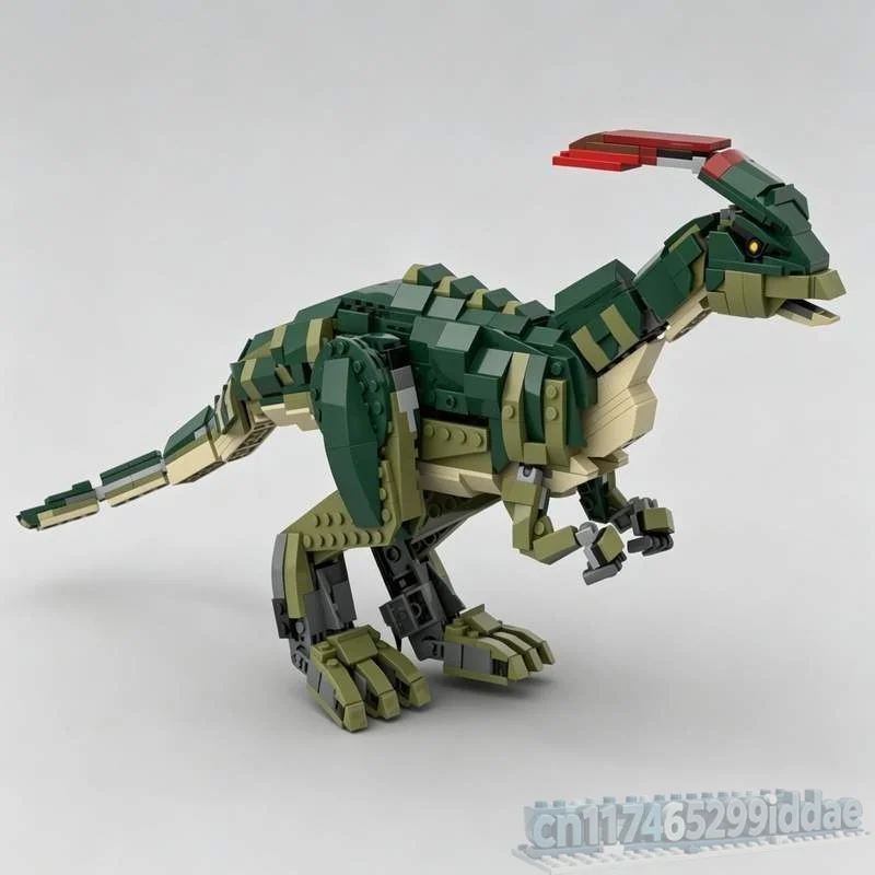 1080PCS Parasaurolophus Duckbill Dinosaur Model Custom Puzzle DIY Creative Assembly Educational Building Blocks Toy Collection