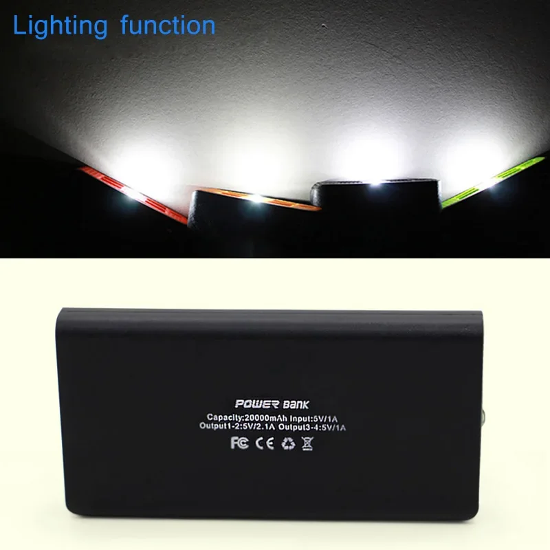 Universal 2.1A 4USB Power Bank Case 6x18650 Battery Charger Charging Power Supply Housing Cover DIY without Battery GDeals