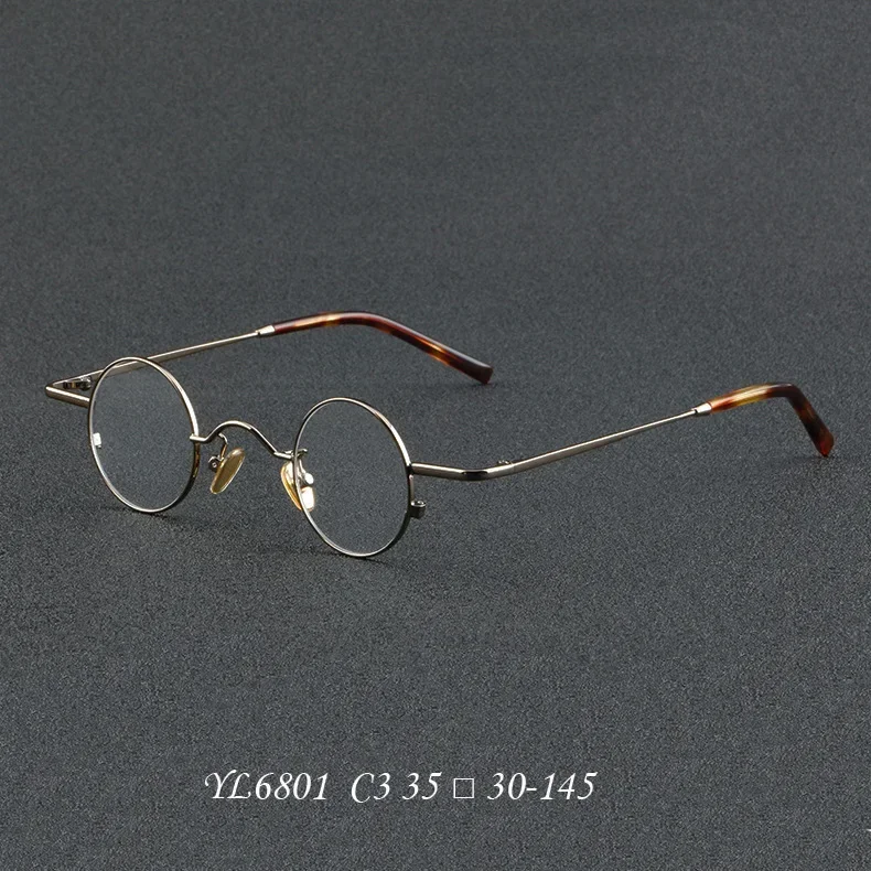 

Japanese Design Retro Round Frame for Men Pure Titanium Art Eyeglasses Small Face Women Eyewear Presbyopia Myopia Glasses Frame