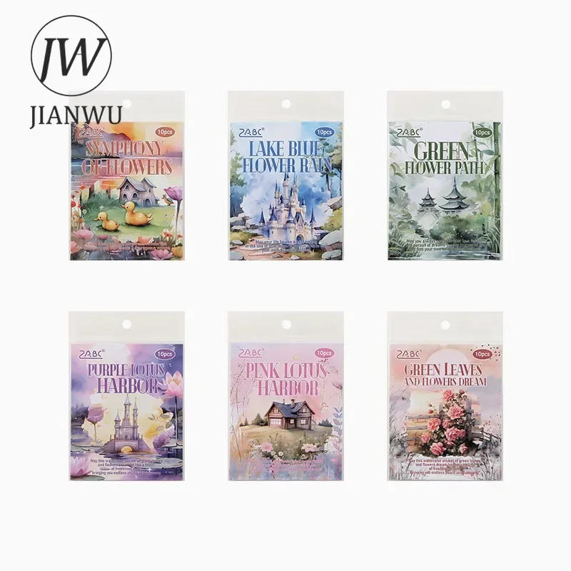 JIANWU Sea of Flower Series Vintage Plant Flower Landscaping Material Collage Washi Sticker Creative DIY Journal Stationery