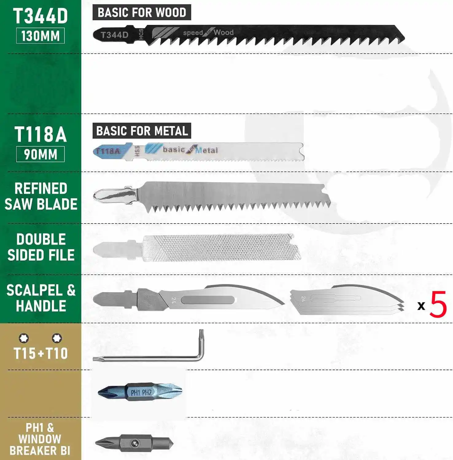 Daicamping DL30 Exchangable Parts Saw Knife Screwdriver Bit Files Multitools Plier Parts Hand Tools Sets