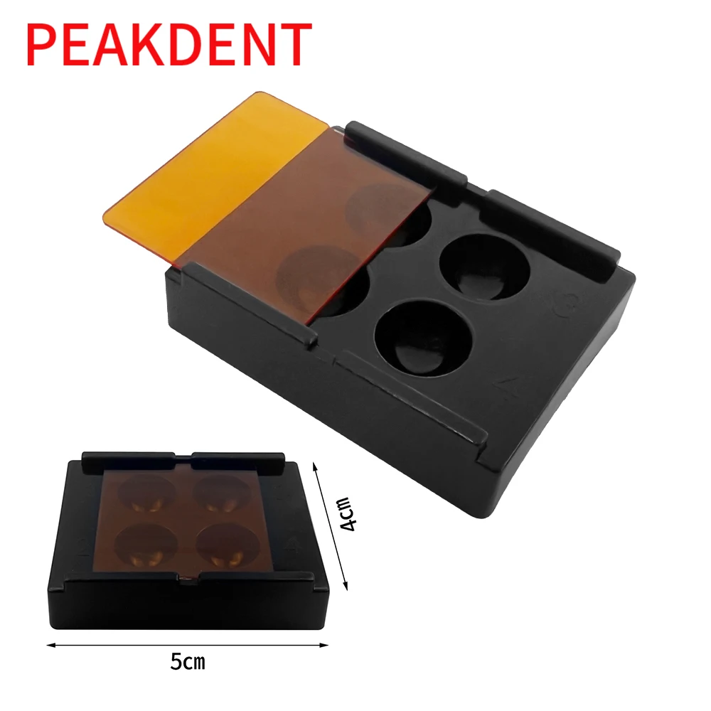 4 Holes Dental Shading Light Box Composite Resin Mixing Well Light-proof Storage Hading Color Toning Case Dentist Material