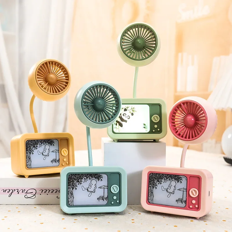 

Portable Handheld Fans USB Charging Desktop Decoration Cartoon TV Mini Fan Student Office Summer Fans Small Pencil Sharpening