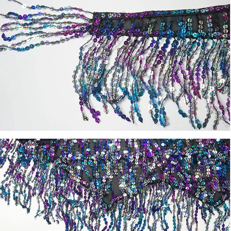 Women Sequins Glitter Belly Dance Hip Scarf Adjustable Shiny Strap Skirt for Concert Party Festival Rave Party Stage Costume