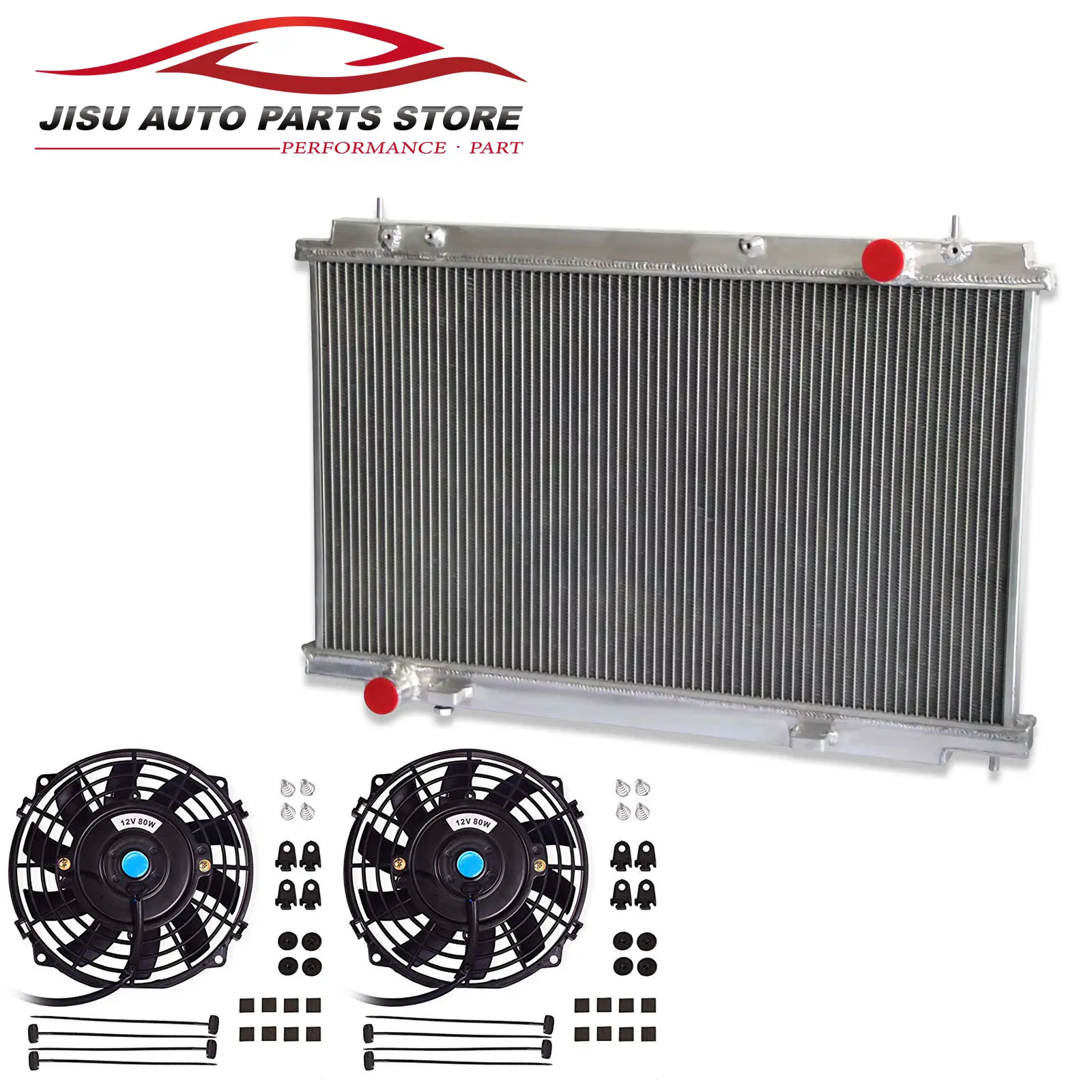 2-Rwo Aluminum Radiator + Fans for 2007-2009 Nissan 350Z 3.5L V6 3498cc -ci 3.5L 13038