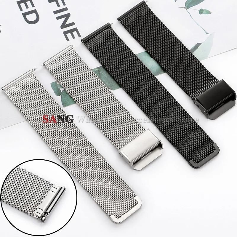 0.6 Milanese Mesh Loop Metal Strap Stainless Steel Watch Band for Milanese Watch Bracelet 18mm 20mm 22mm Quick Release Wristbelt