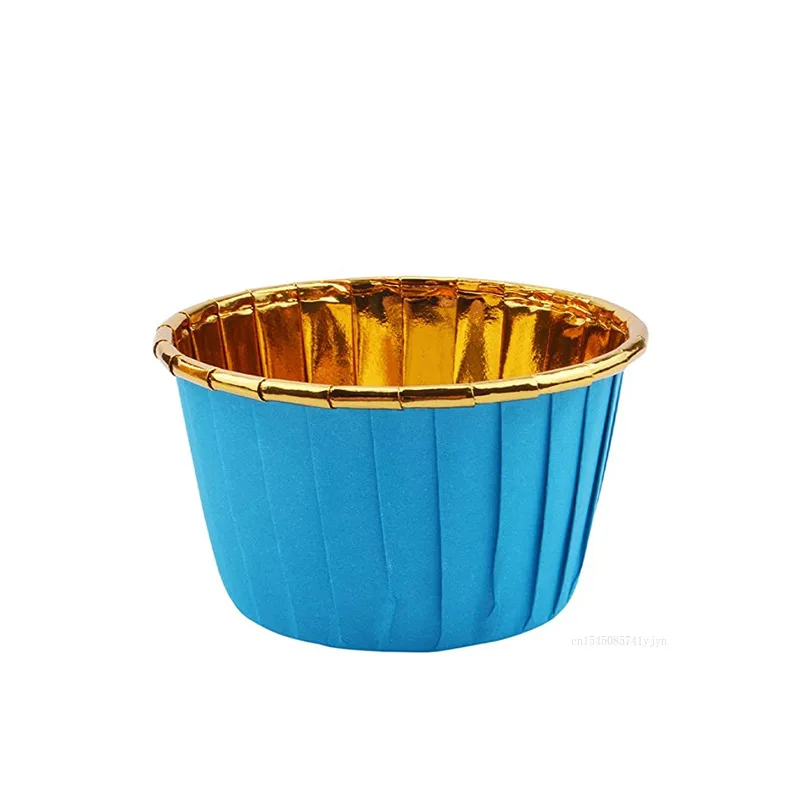 Oilproof Cake Cups Single Side Aluminum Foil Curling Cups Baking Resistant High Temperature Resistant Muffin Muffin Paper Cups